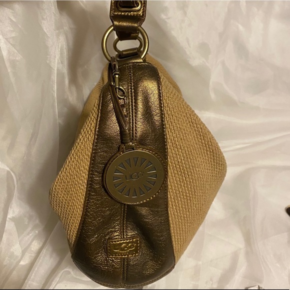 UGG Australia Bronze Leather Woven Hobo Bag - Picture 12 of 16